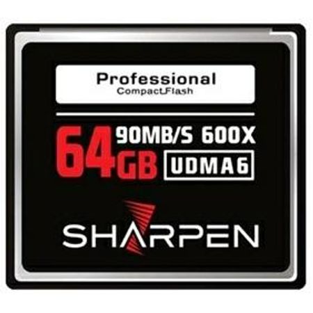 Cartão Compact Flash 64Gb Sharpen 90Mb/s (600x), UDMA6
