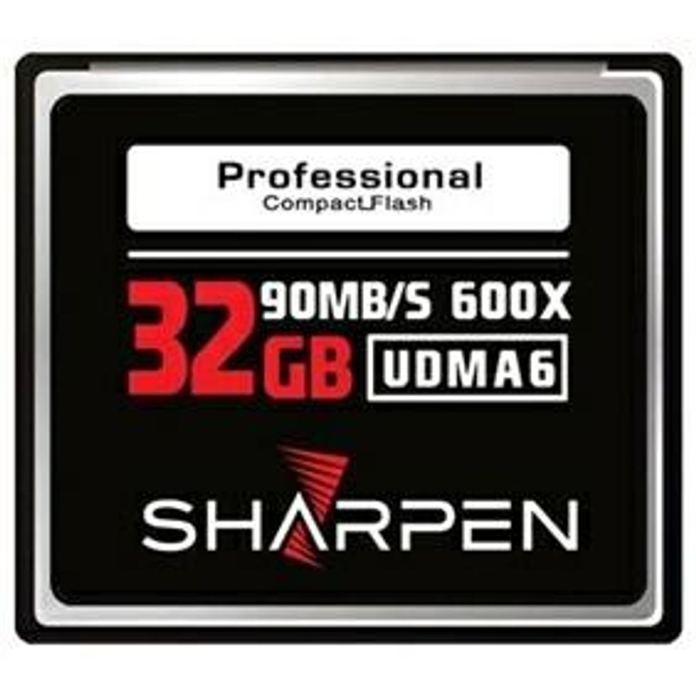 Cartão Compact Flash 32Gb Sharpen 90Mb/s (600x), UDMA6 Cartão Compact Flash 32Gb Sharpen 90Mb/s (600x), UDMA6