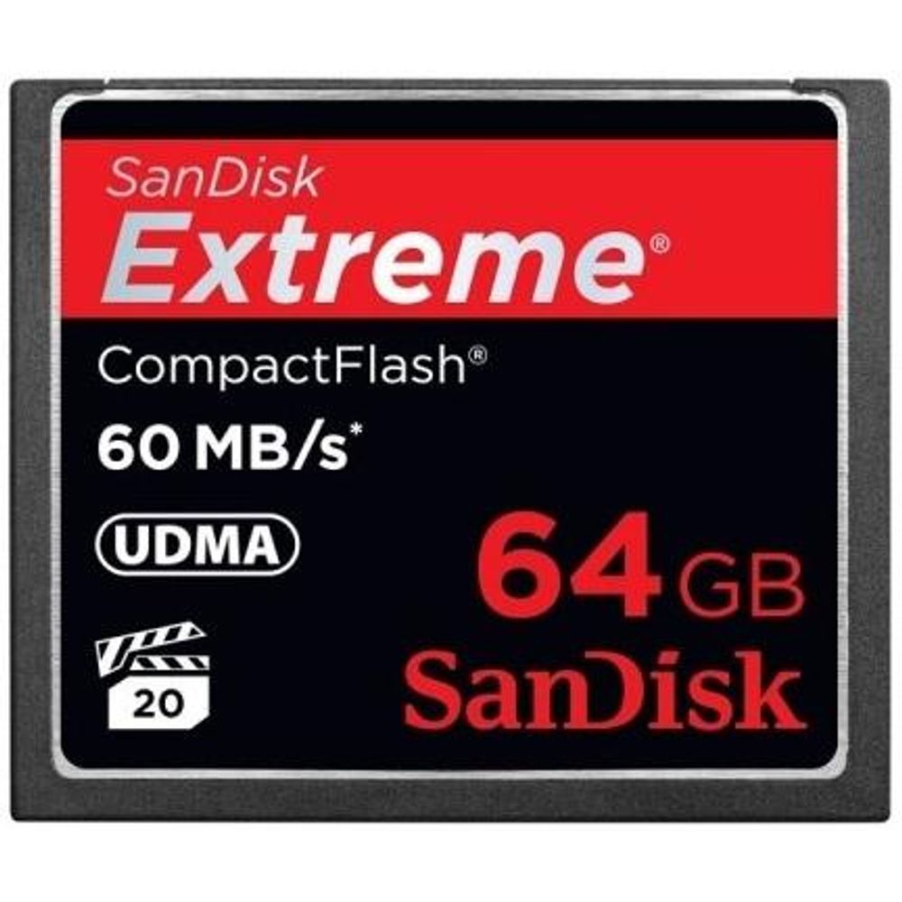 Cartão Compact Flash 64Gb SanDisk Extreme 60Mb/s (400x) UDMA5 Cartão Compact Flash 64Gb SanDisk Extreme 60Mb/s (400x) UDMA5