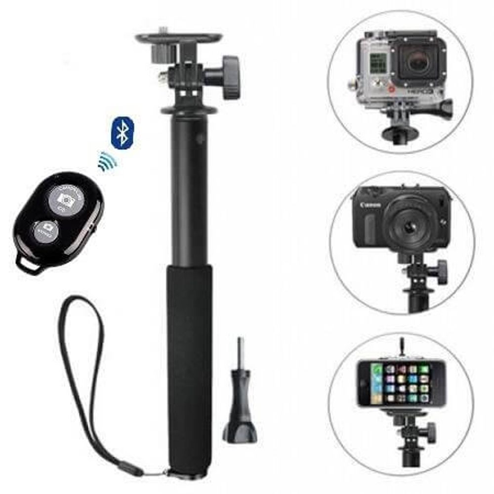Kit-Bastao-para-Self-a-Prova-d-agua-para-Gopro-e-SmartPhone---Controle-Remoto-com-Bluetooth Kit-Bastao-para-Self-a-Prova-d-agua-para-Gopro-e-SmartPhone---Controle-Remoto-com-Bluetooth