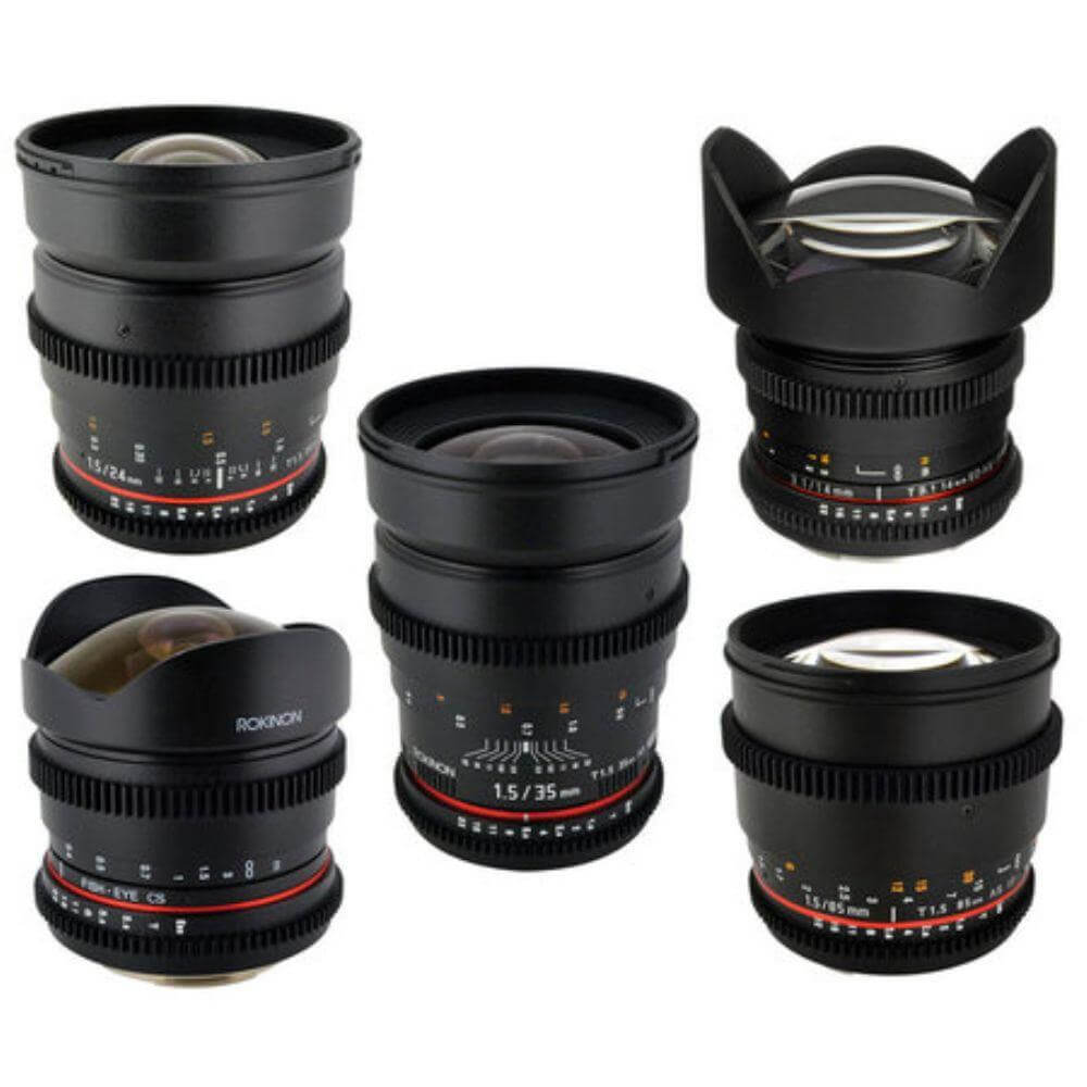 Kit-de-Lentes-Rokinon-8mm-14mm-24mm-35mm-e-85mm-para-Sony-Nex-E-Mount Kit-de-Lentes-Rokinon-8mm-14mm-24mm-35mm-e-85mm-para-Sony-Nex-E-Mount