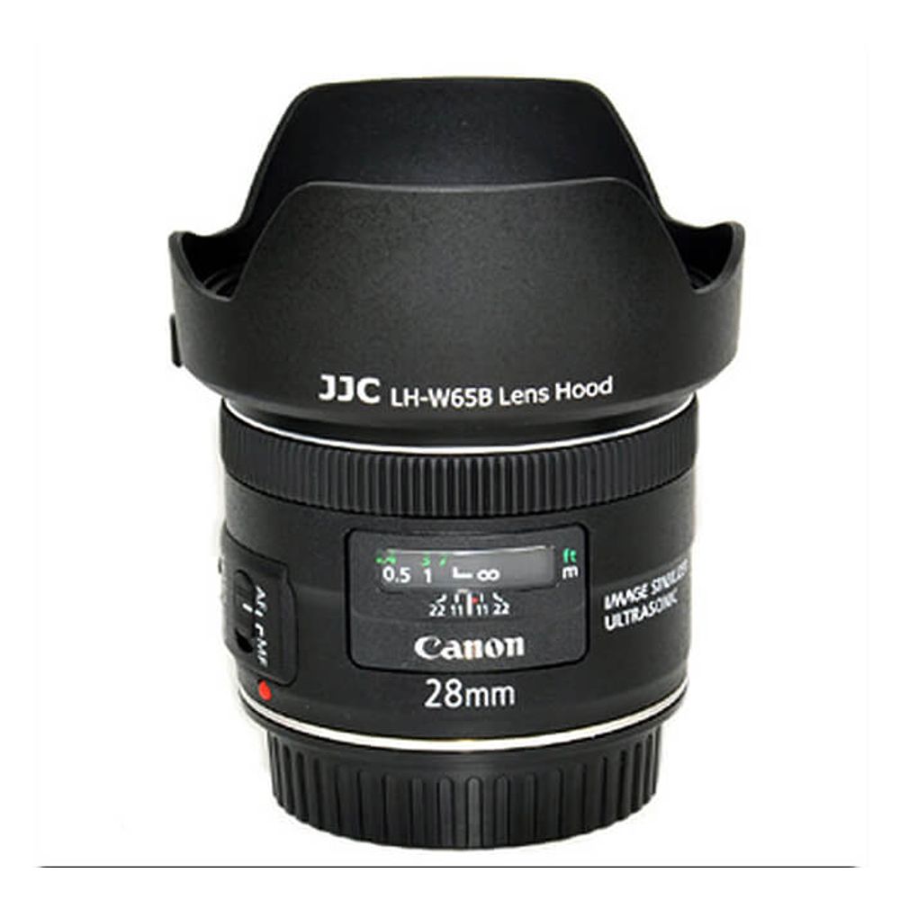 Paraluce Reversibile Compatibile Con Canon EW-65B – Per Obiettivi EF 24mm F/2.8 IS USM E EF 28mm F/2.8 IS USM, Attacco A Baionetta, Filtro 52mm