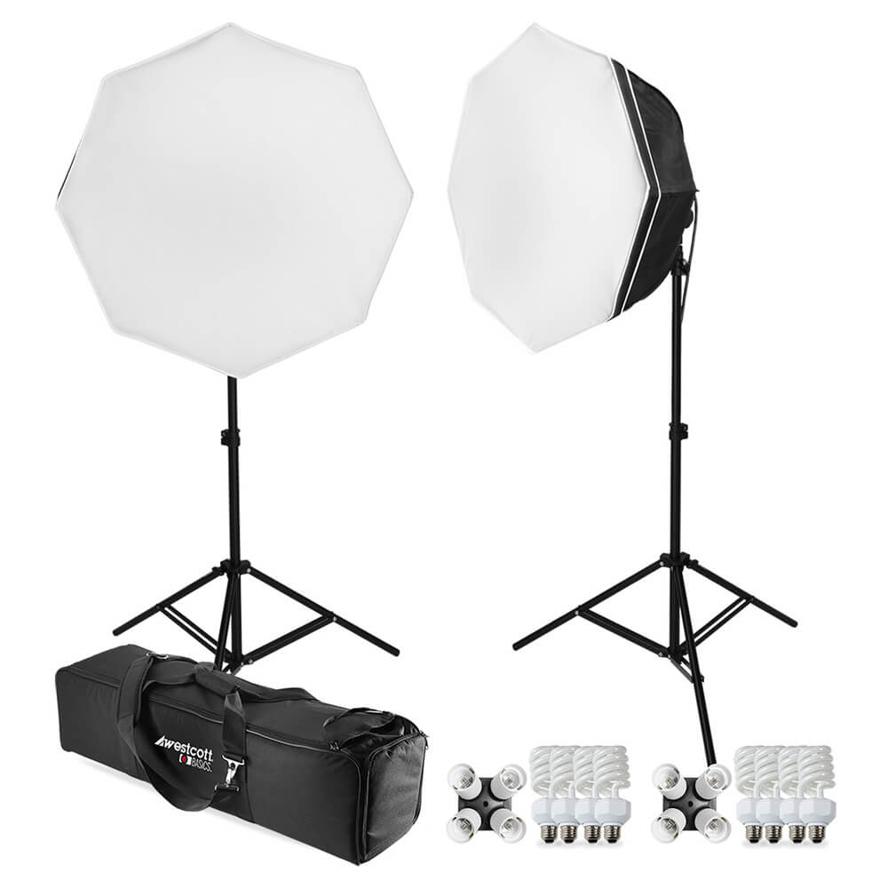Kit-de-iluminacao-para-Estudio-Fotografico-com-2-Octabox-de-70cm-e-4-Lampadas-45w Kit-de-iluminacao-para-Estudio-Fotografico-com-2-Octabox-de-70cm-e-4-Lampadas-45w