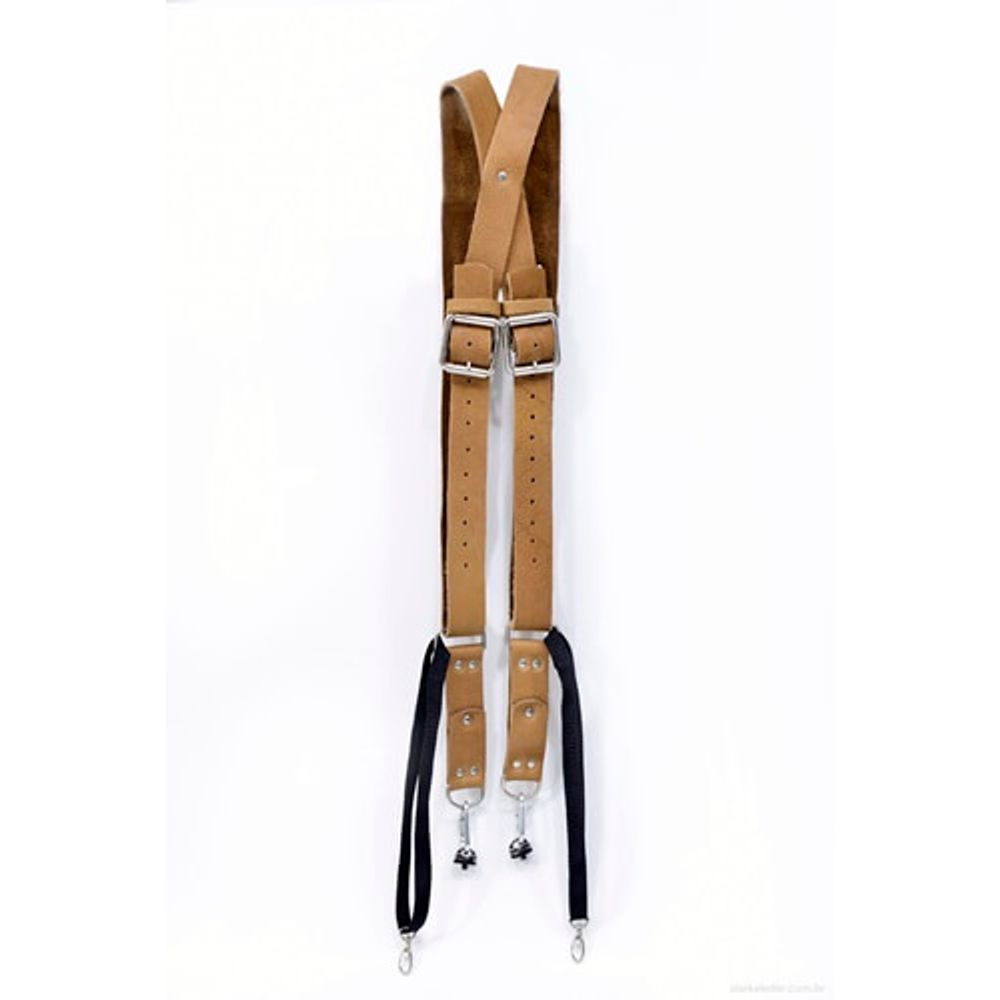 Alca-Dupla-de-Couro-para-Camera-DSLR---Bege Alca-Dupla-de-Couro-para-Camera-DSLR---Bege