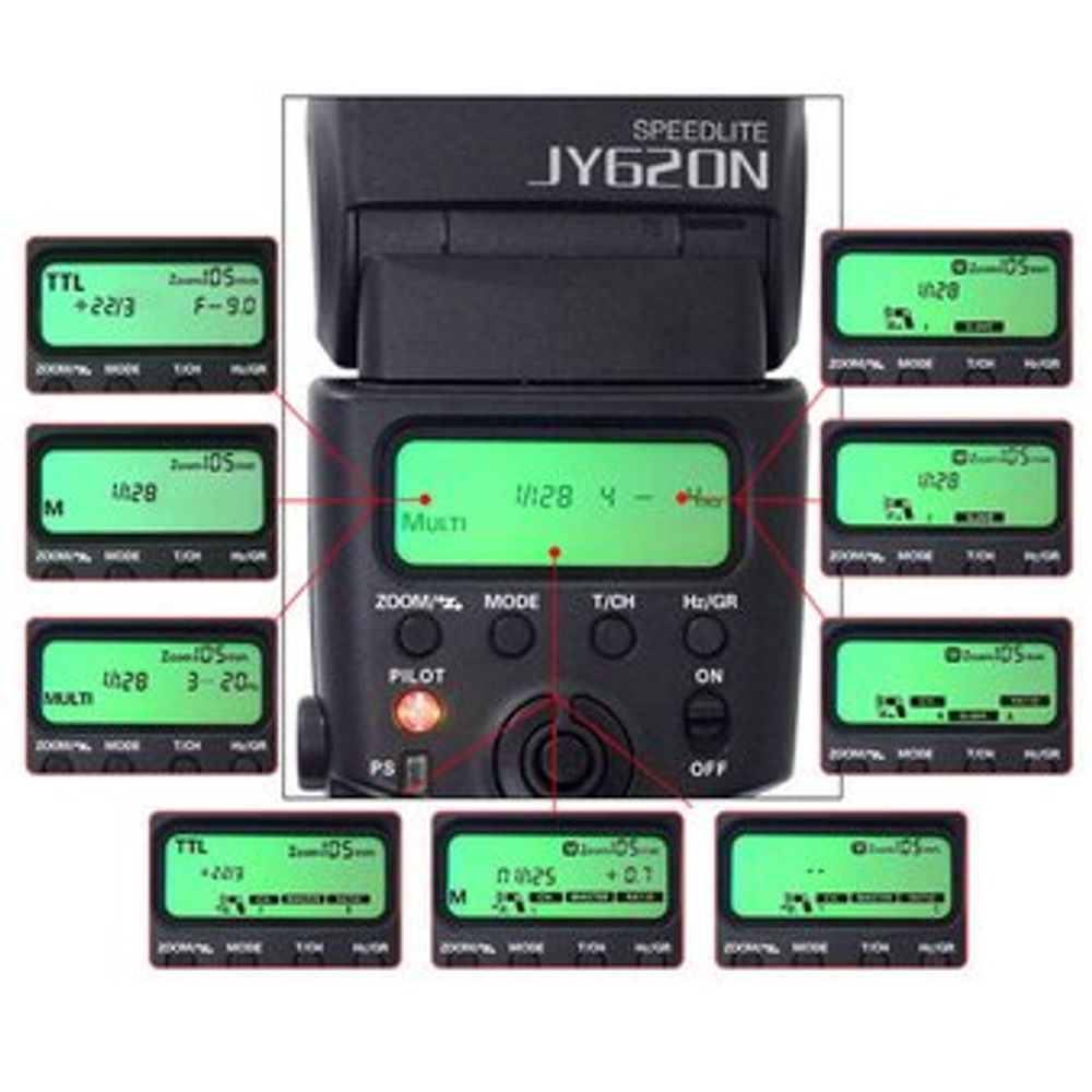 VILTROX JY680CH 1 - 8000s Caméra Hot Shoe sans fil lampe de poche Speedlite avec écran LCD pour Canon - Appareil Photo