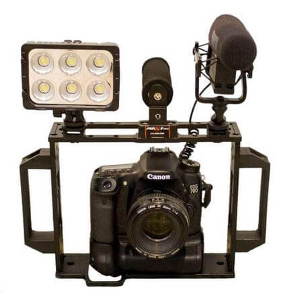 Gaiola-para-Camera-DSLR-Leds-e-Microfones Gaiola-para-Camera-DSLR-Leds-e-Microfones
