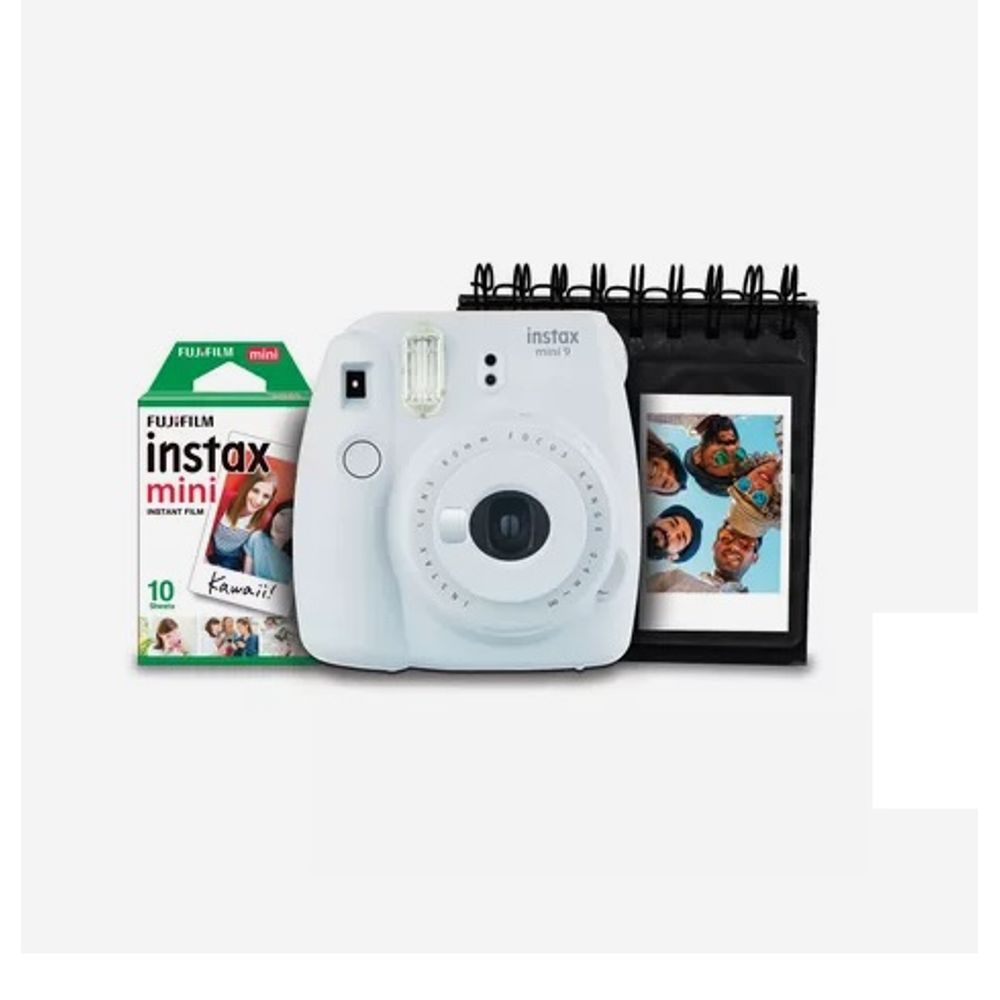 Kit-Camera-Instantanea-Instax-Mini-9-Fujifilm-com-Porta-Fotos-e-Filme-10-Poses---Branco-Gelo Kit-Camera-Instantanea-Instax-Mini-9-Fujifilm-com-Porta-Fotos-e-Filme-10-Poses---Branco-Gelo