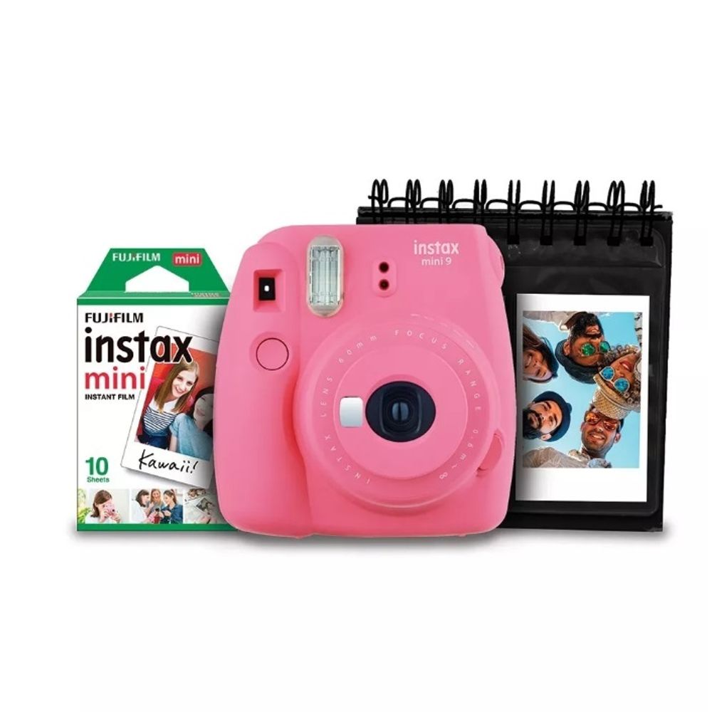 Kit-Camera-Instantanea-Instax-Mini-9-Fujifilm-com-Porta-Fotos-e-Filme-10-Poses---Rosa-Flamingo Kit-Camera-Instantanea-Instax-Mini-9-Fujifilm-com-Porta-Fotos-e-Filme-10-Poses---Rosa-Flamingo