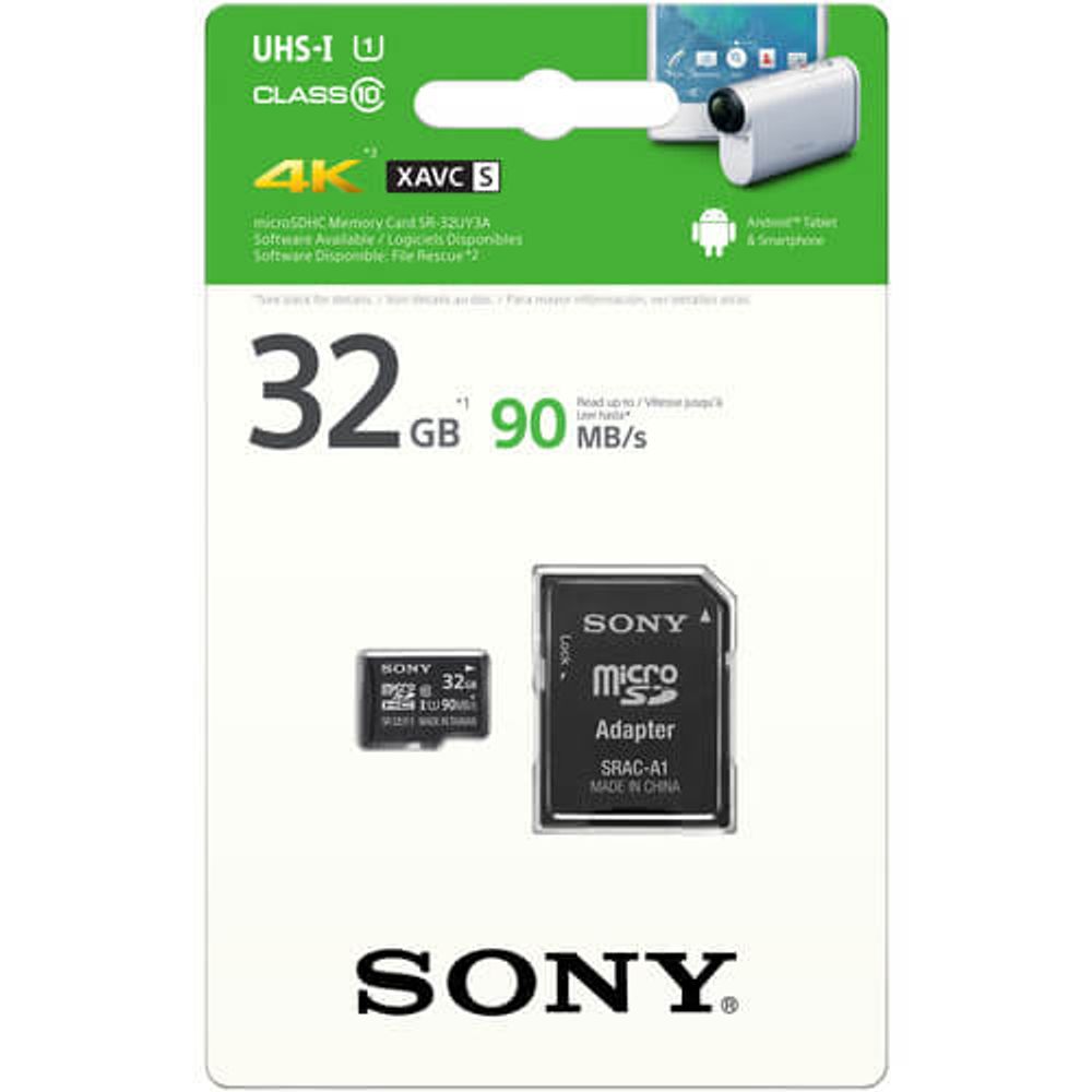 Cartão microSDXC 32Gb Sony UHSI XAVC S 4K de 90 Mb/s com Adaptador SD