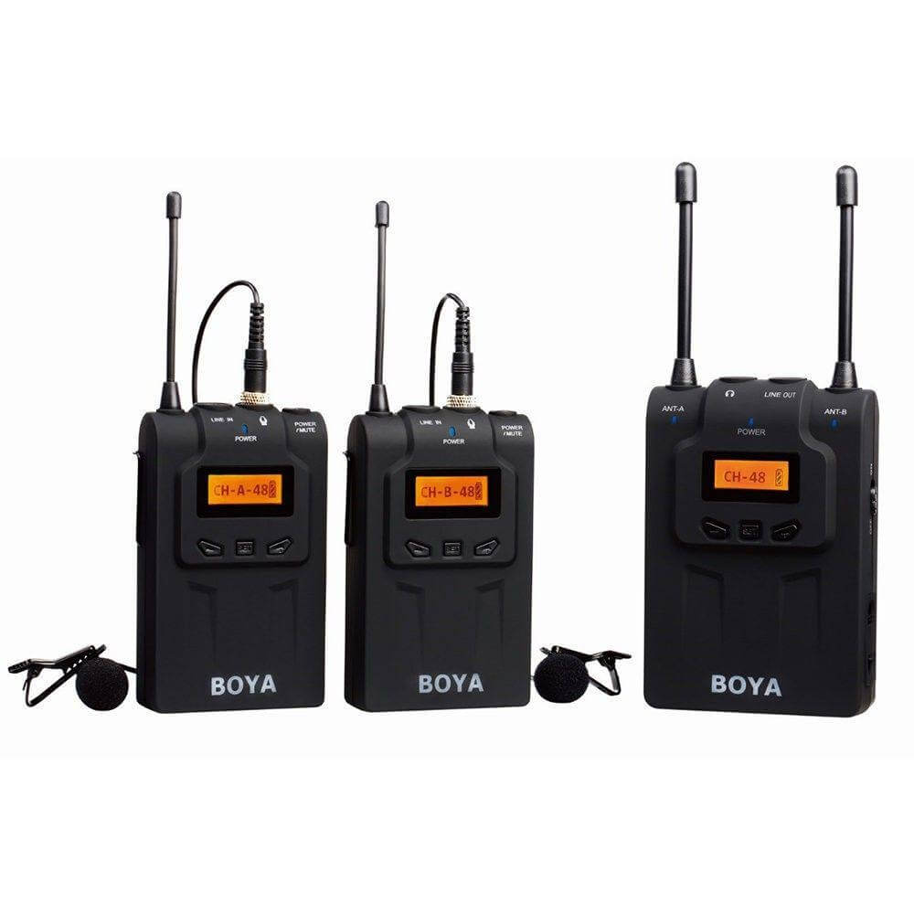Microfone-Lapela-Sem-Fio-Duplo-Boya-BY-WM8-com-2-Transmissores Microfone-Lapela-Sem-Fio-Duplo-Boya-BY-WM8-com-2-Transmissores