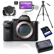 Kit-Sony-Alpha-a7RII-Mirrorless---Monitor-5.6---Tripe-de-Video---Bolsa---Bateria-Extra-e-Cartao-64Gb