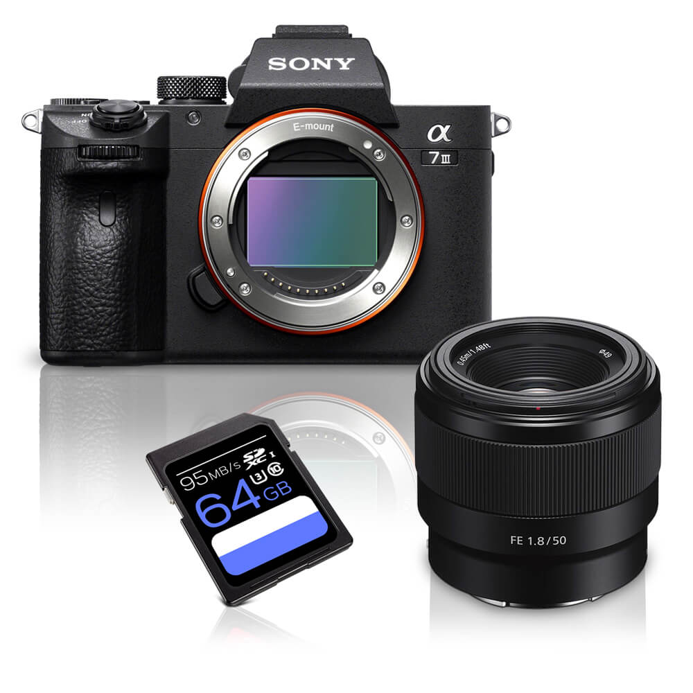 Kit Sony a7III + Lente Sony 50mm - eMania Foto e Video