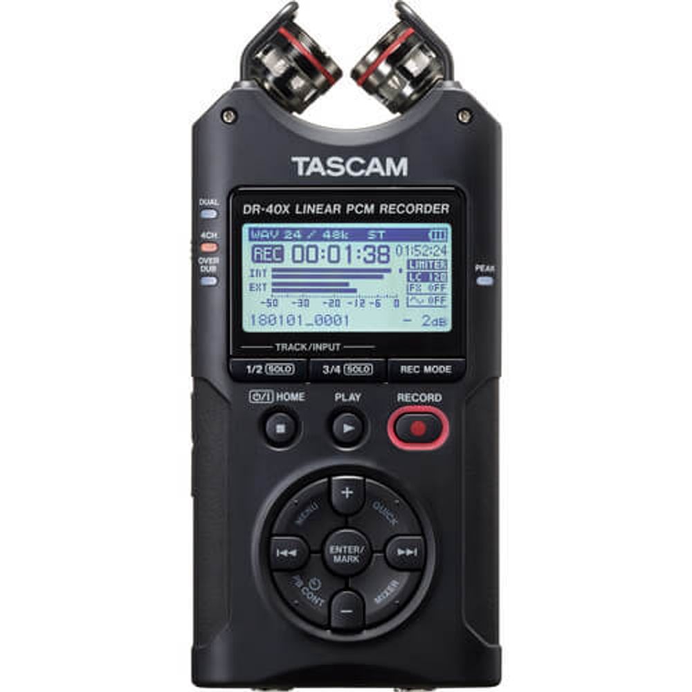 Gravador-de-Audio-Digital-de-Quatro-Trilhas-Tascam-DR-40X-e-Interface-de-Audio-USB Gravador-de-Audio-Digital-de-Quatro-Trilhas-Tascam-DR-40X-e-Interface-de-Audio-USB