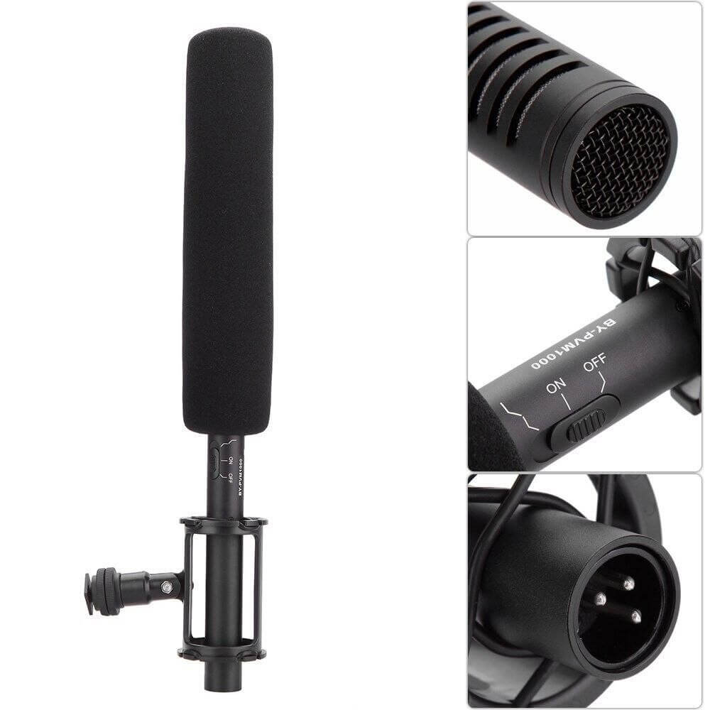 Microfone-Profissional-Shotgun-Boya-BY-PVM1000-Direcional Microfone-Profissional-Shotgun-Boya-BY-PVM1000-Direcional