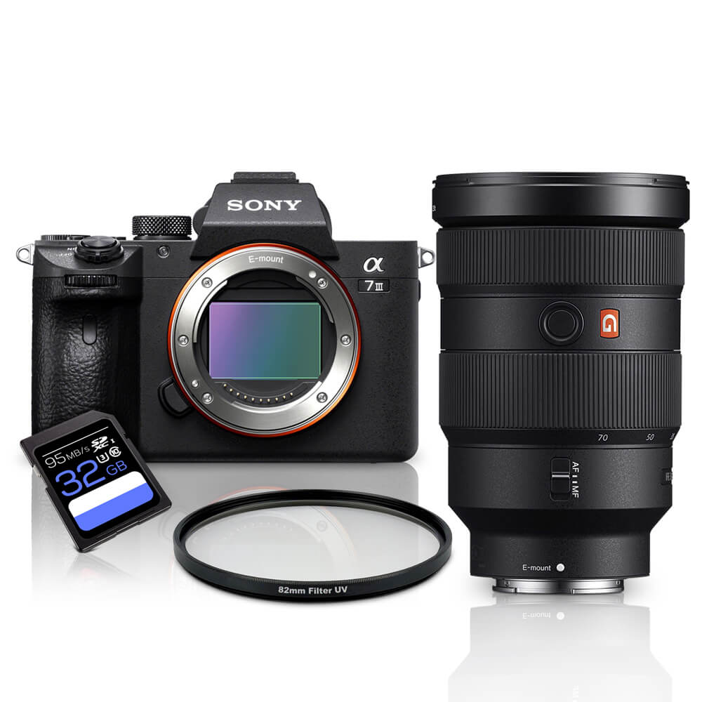 Kit-Sony-a7III-Mirrorless---Lente-Sony-FE-24-70mm-GM---Filtro-UV-82mm---Cartao-SDXC-32Gb-de-95Mb-s Kit-Sony-a7III-Mirrorless---Lente-Sony-FE-24-70mm-GM---Filtro-UV-82mm---Cartao-SDXC-32Gb-de-95Mb-s