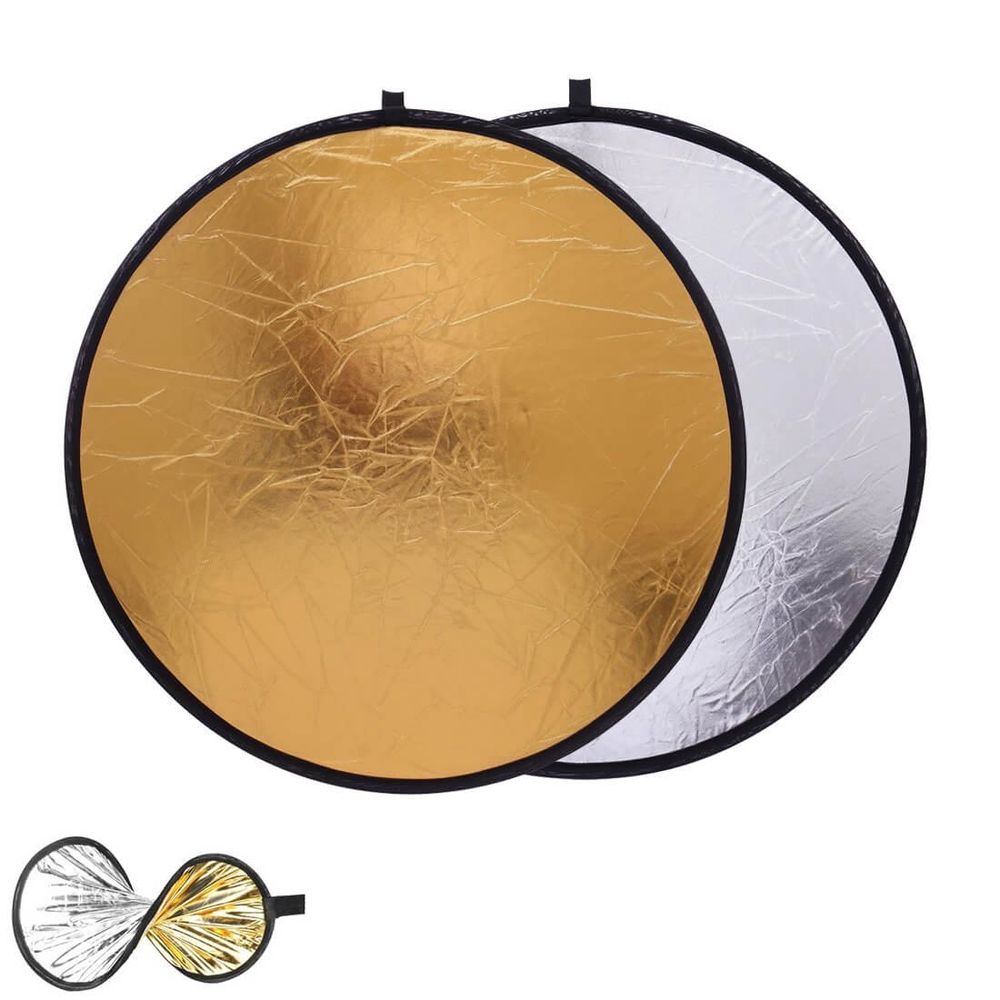 Rebatedor-Circular-2-em-1-Prata-e-Dourado-Ouro-de-100cm-Dobravel Rebatedor-Circular-2-em-1-Prata-e-Dourado-Ouro-de-100cm-Dobravel