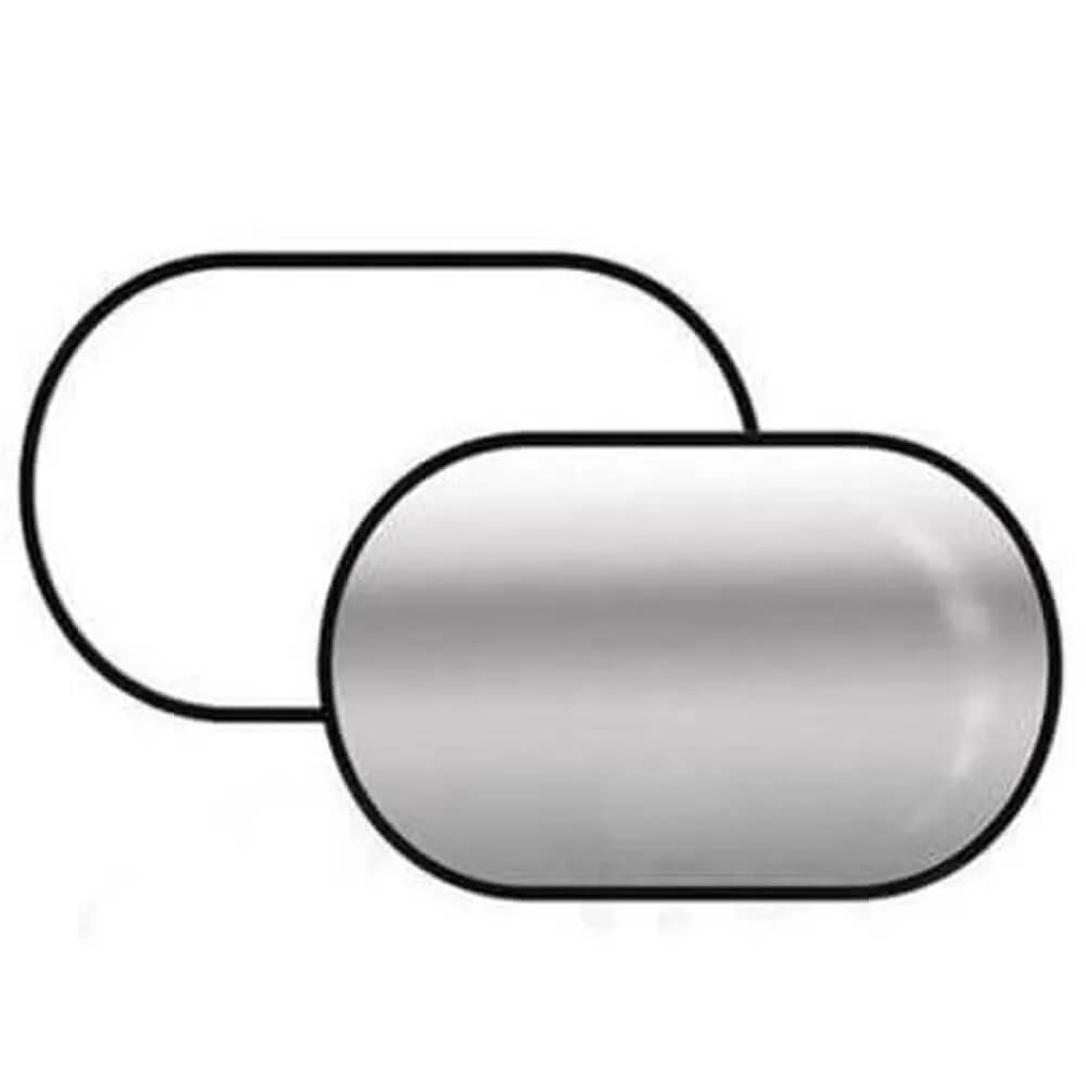 Rebatedor-Oval-2-em-1-Branco-e-Prata-de-60x90cm-Dobravel- Rebatedor-Oval-2-em-1-Branco-e-Prata-de-60x90cm-Dobravel-