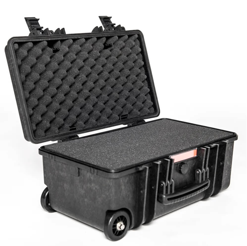 Case Rígido 52x27x18cm com Rodas e Espuma Modeladora - eMania Foto