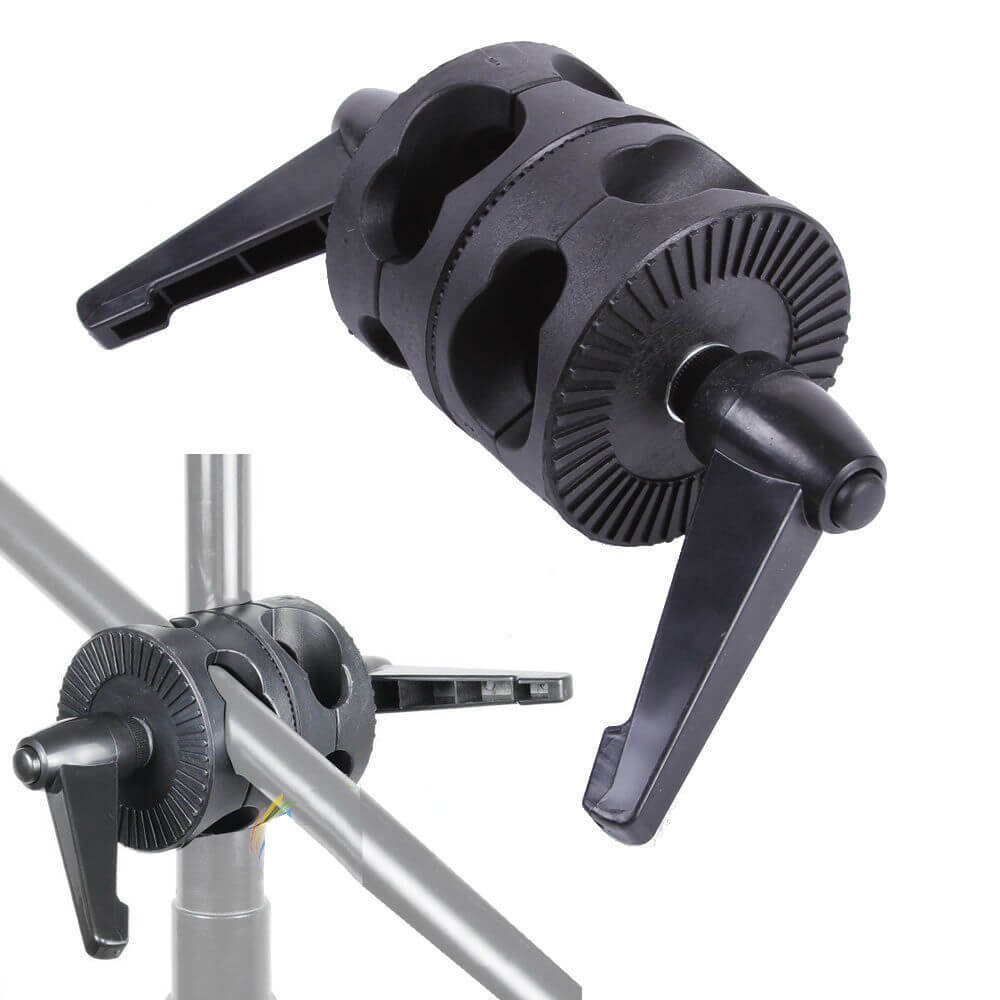 Suporte-Bracadeira-de-Cabeca-Dupla-Lighting-Holder-para-Iluminacao-de-Estudio Suporte-Bracadeira-de-Cabeca-Dupla-Lighting-Holder-para-Iluminacao-de-Estudio