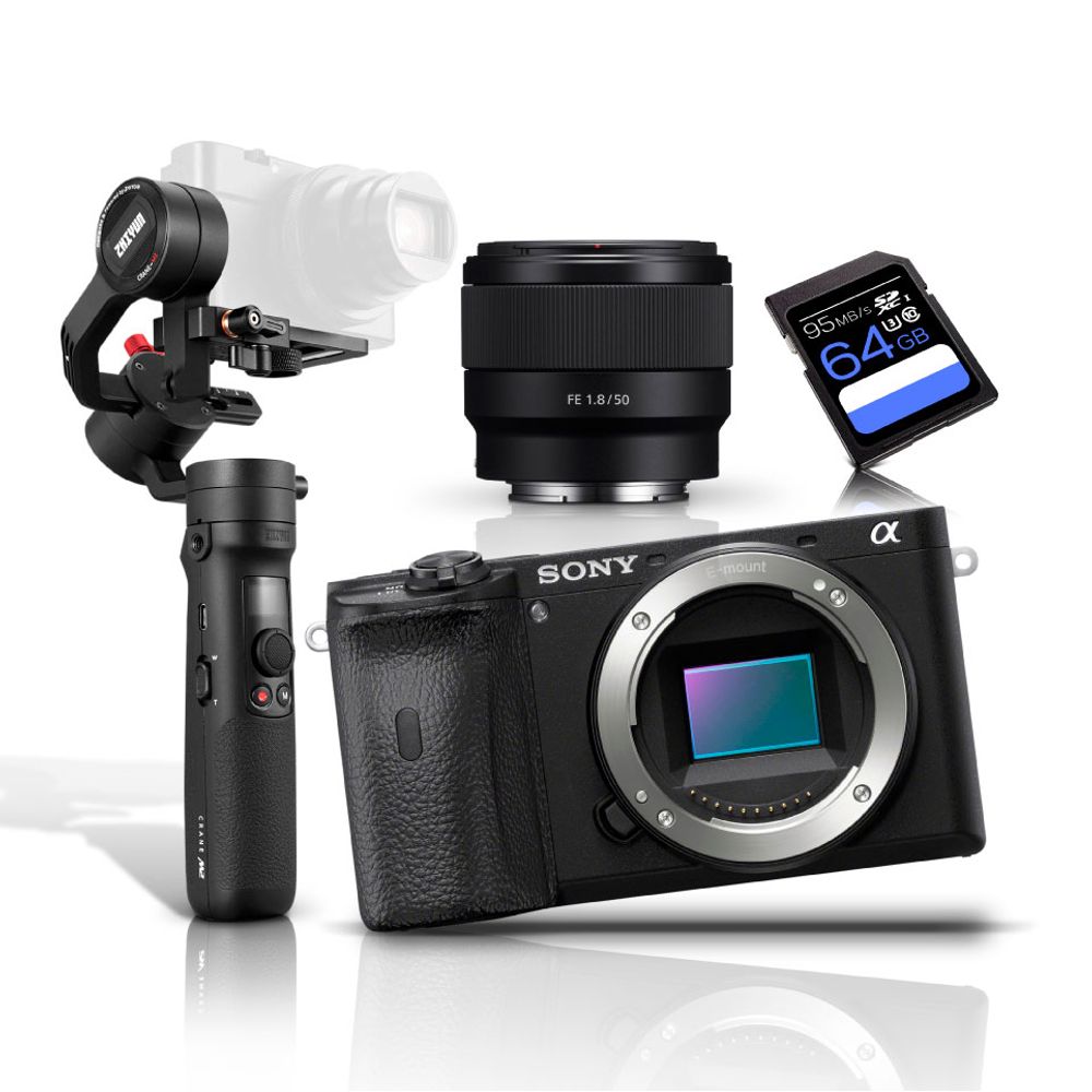 Kit-Sony-A6600-Mirrorless-4K---Lente-Sony-FE-50mm---Gimbal-Inteligente-Zhiyun-Crane-M2-e-Cartao-SDXC-64Gb-de-95Mb-s Kit-Sony-A6600-Mirrorless-4K---Lente-Sony-FE-50mm---Gimbal-Inteligente-Zhiyun-Crane-M2-e-Cartao-SDXC-64Gb-de-95Mb-s