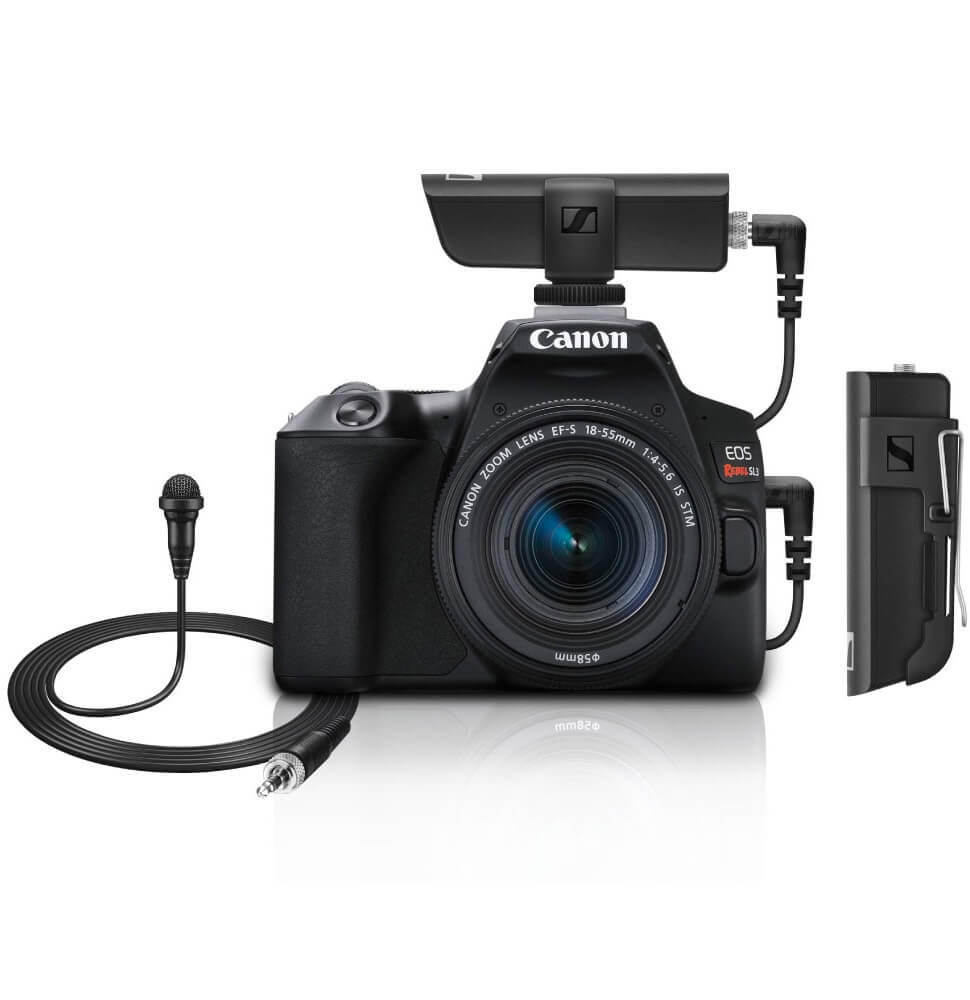 Canon SL3 4K Lente 18-55mm + Sennheiser XSW-D Port Lavalier