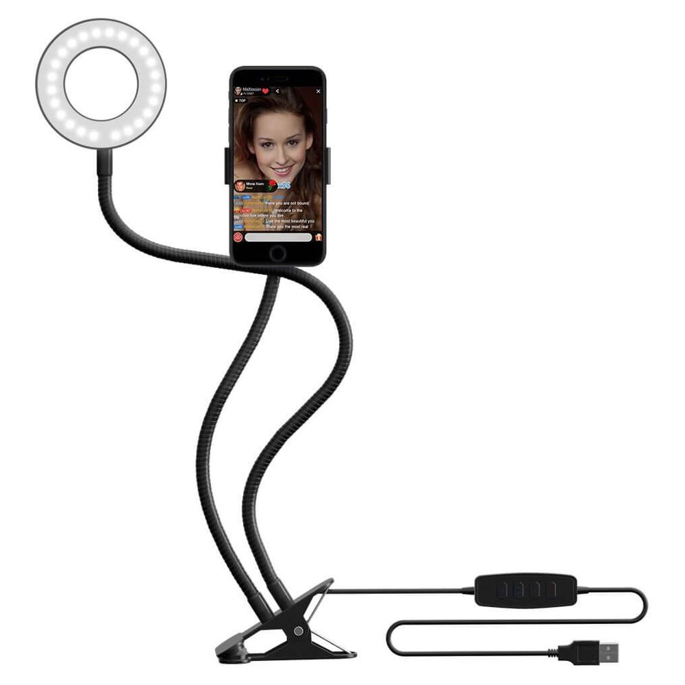 Iluminador-Circular-LED-Selfie-Ring-Light-Live-Streaming-com-Suporte-de-Celular Iluminador-Circular-LED-Selfie-Ring-Light-Live-Streaming-com-Suporte-de-Celular