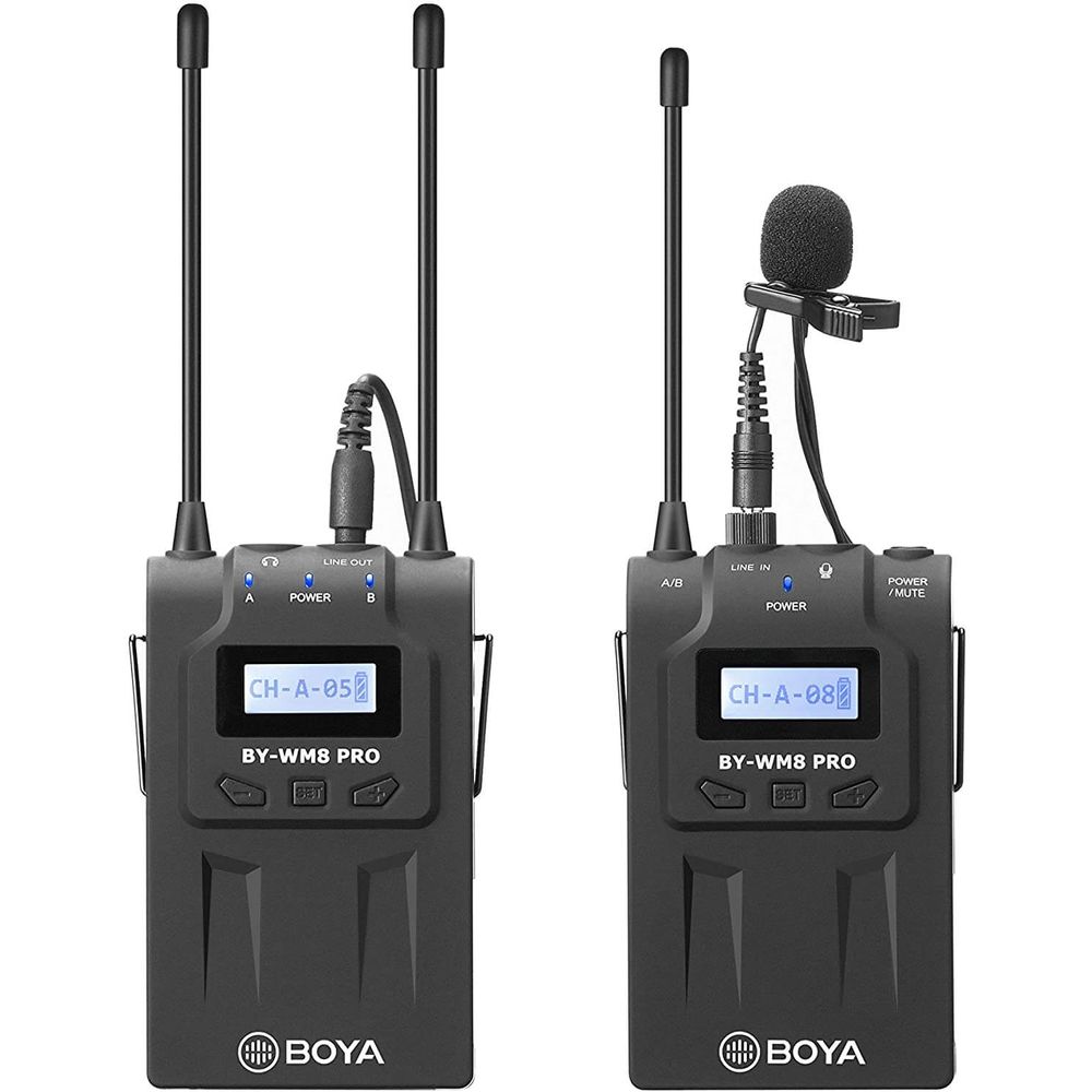 Sistema-Microfone-de-Lapela-Sem-Fio-Boya-BY-WM8-Pro-K1-UHF-Wireless Sistema-Microfone-de-Lapela-Sem-Fio-Boya-BY-WM8-Pro-K1-UHF-Wireless
