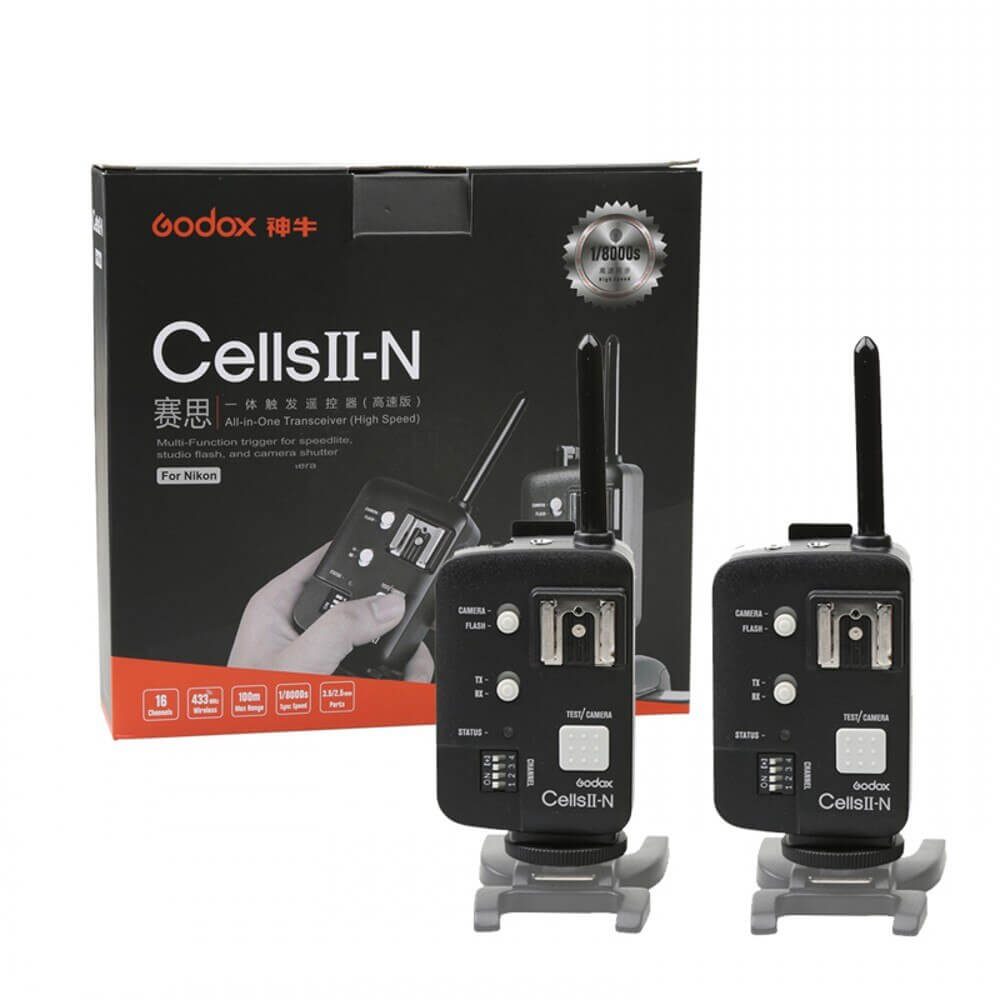 Rádio Flásh Godox Cells IIN Nikon iTTL eMania Foto e Video