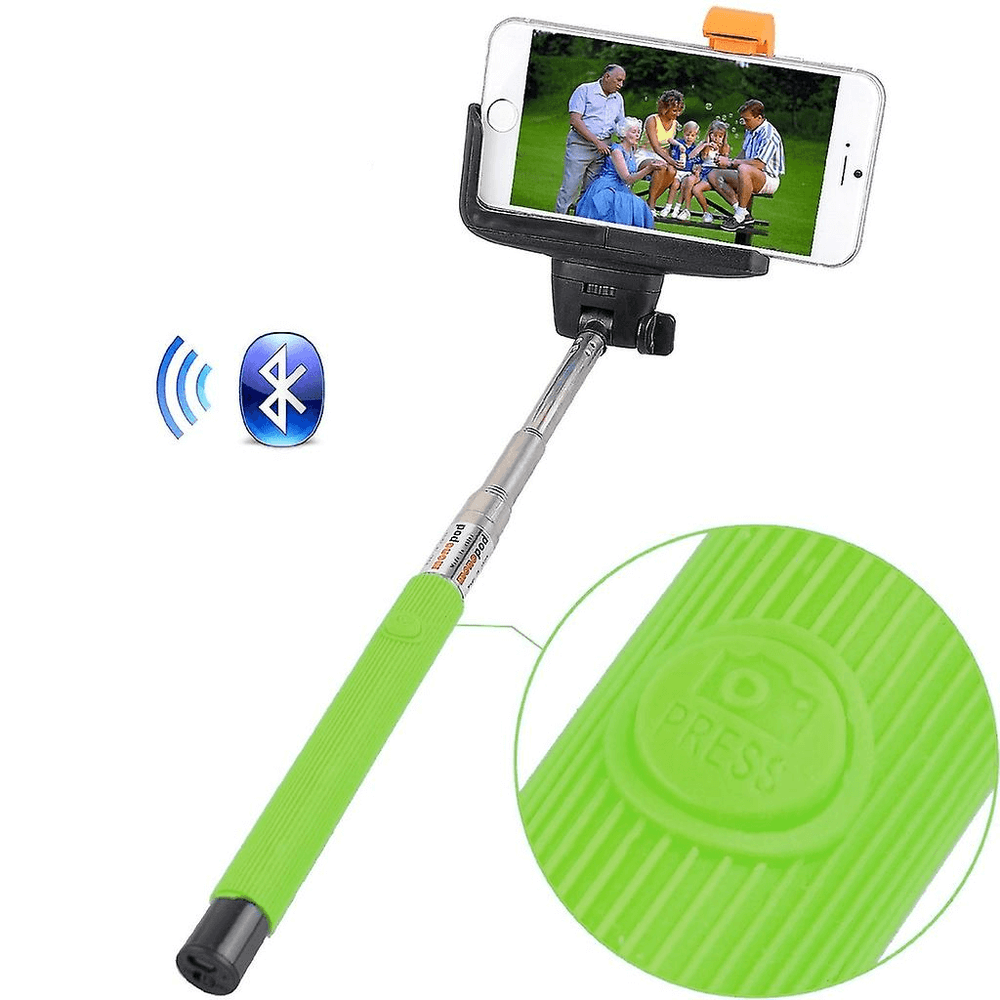 Bastao-de-Selfie-com-Disparador-Bluetooth-Universal-Verde Bastao-de-Selfie-com-Disparador-Bluetooth-Universal-Verde