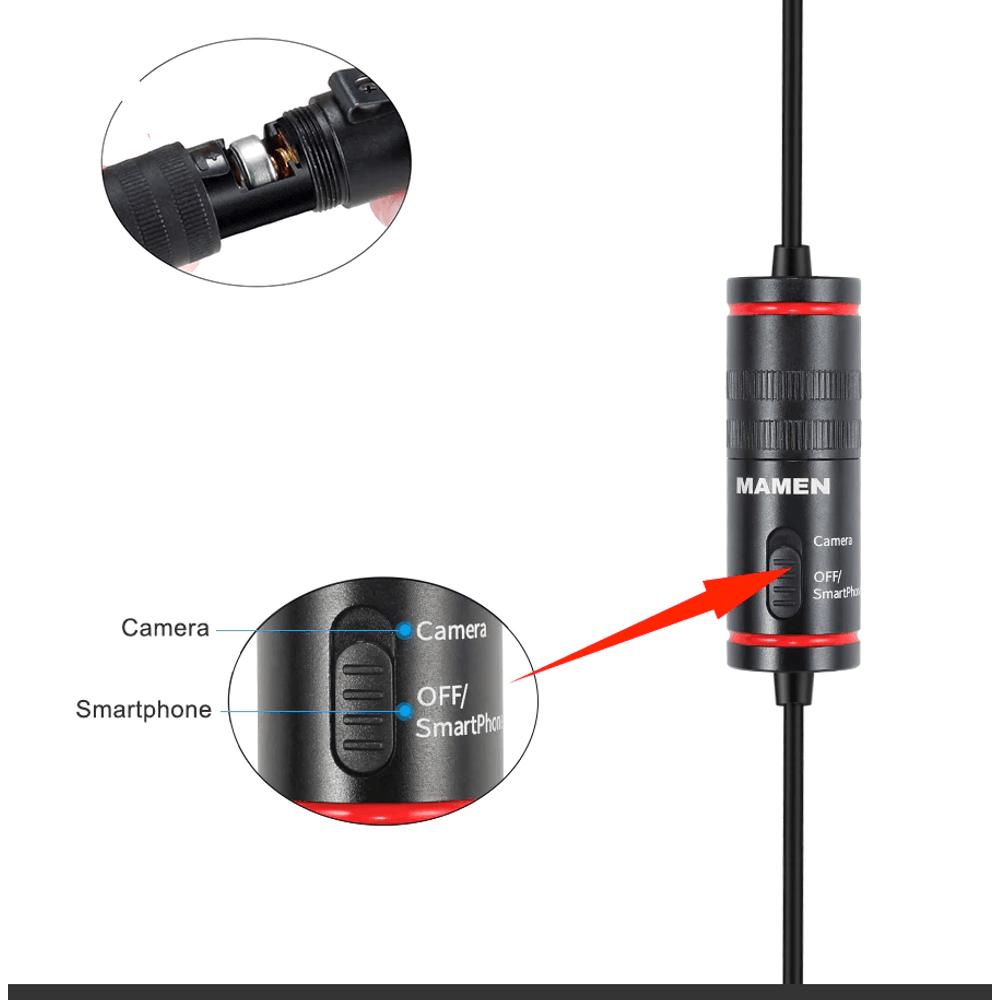 Microfone de Lapela Profissional Mamen KM-D1 - eMania Foto e Video