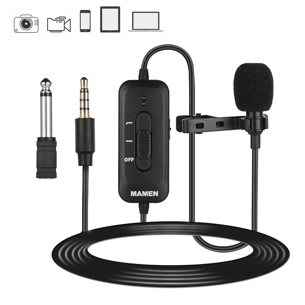 Microfone-de-Lapela-Profissional-Mamen-KM-D2-Bateria-Interna-para-Smartphones-Cameras-e-Notebooks Microfone-de-Lapela-Profissional-Mamen-KM-D2-Bateria-Interna-para-Smartphones-Cameras-e-Notebooks