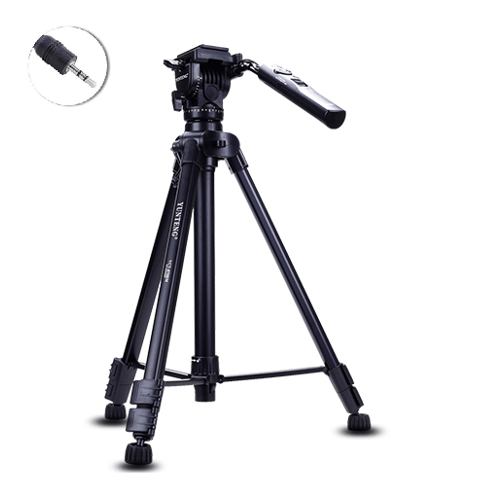 Tripe-Yunteng-VCT-60AV-com-Cabeca-Video-360-e-Controle-de-Obturador-Lanc-2.5mm Tripe-Yunteng-VCT-60AV-com-Cabeca-Video-360-e-Controle-de-Obturador-Lanc-2.5mm