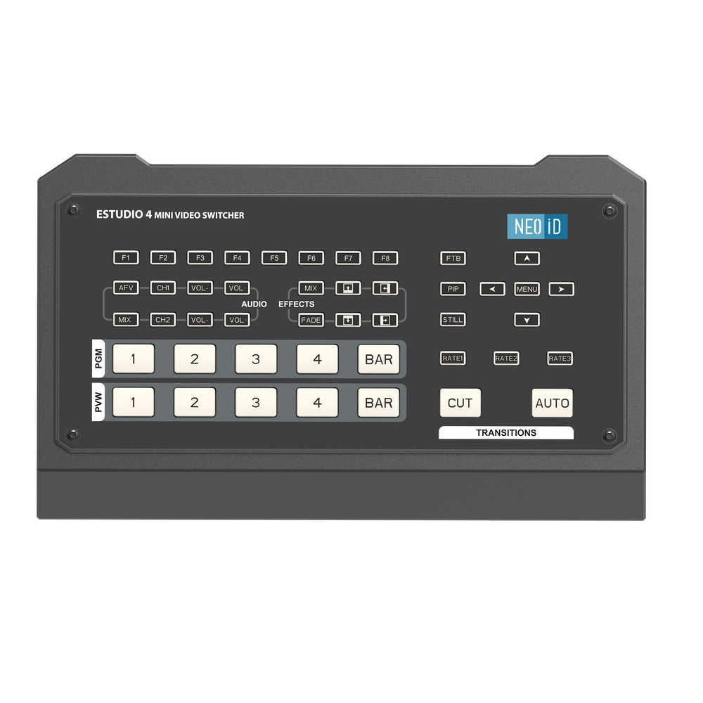Mini-Switcher-NeoiD-Estudio-4-HDMI-DP-Multi-Formato-e-MultiView-Video-4-Canais Mini-Switcher-NeoiD-Estudio-4-HDMI-DP-Multi-Formato-e-MultiView-Video-4-Canais