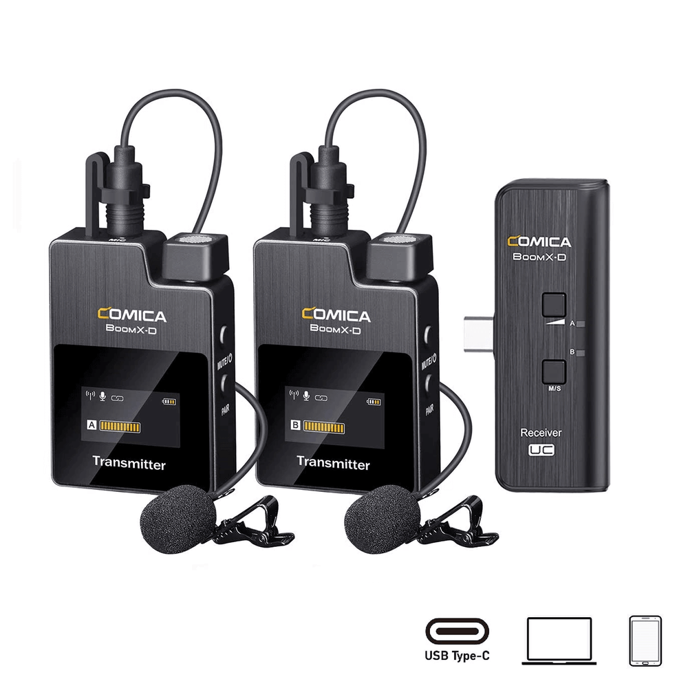Sistema-Wireless-Digital-Microfone-Comica-BoomX-D-UC2-Sem-Fio-Ultra-Compacto-2-Pessoas-USB-C-para-SmartPhones-Android Sistema-Wireless-Digital-Microfone-Comica-BoomX-D-UC2-Sem-Fio-Ultra-Compacto-2-Pessoas-USB-C-para-SmartPhones-Android