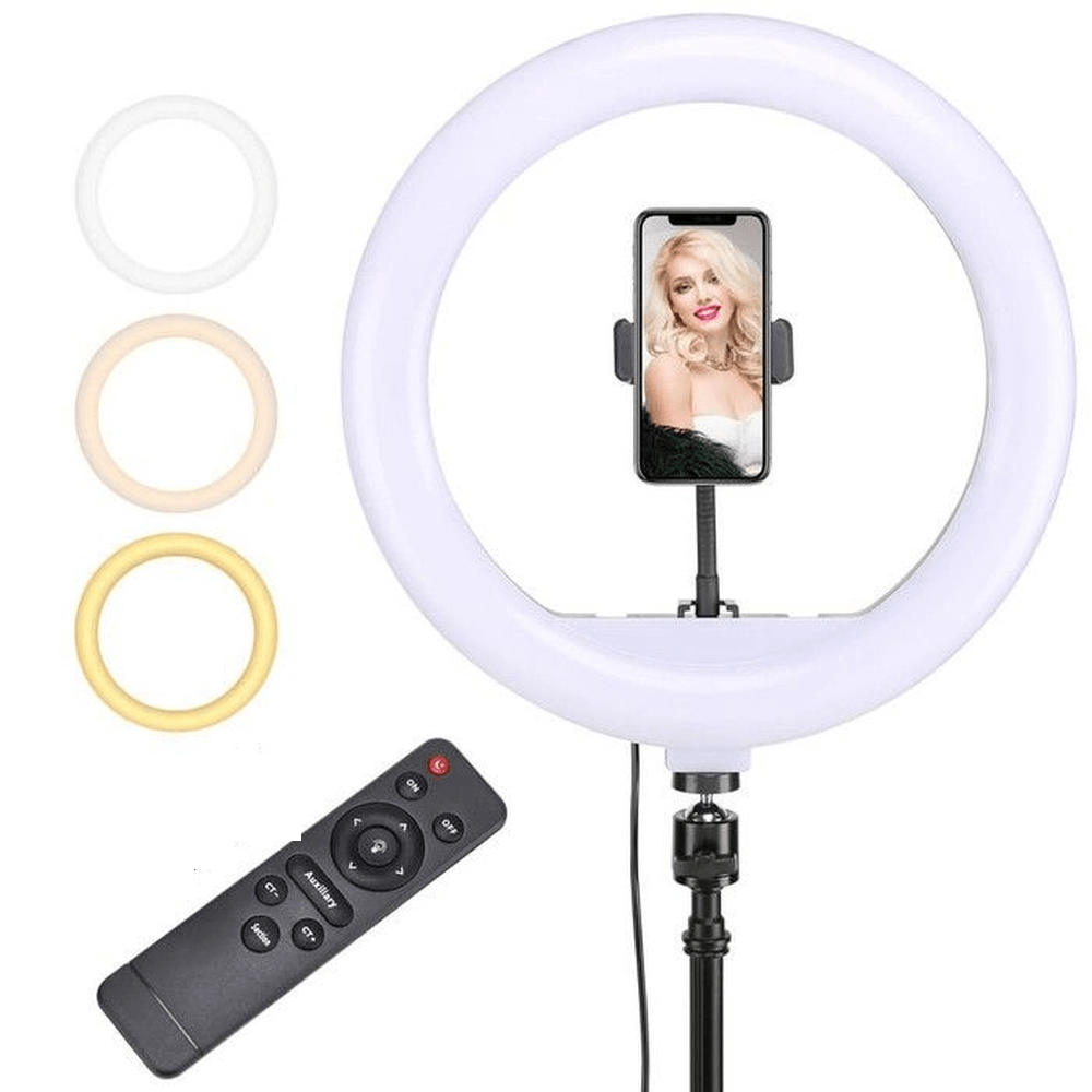 Iluminador-Led-Circular-12.5--Dimmable-36W-Ring-Light-Live-32cm-com-Controle-Remoto-Tripe-e-Suporte-SmartPhone- Iluminador-Led-Circular-12.5--Dimmable-36W-Ring-Light-Live-32cm-com-Controle-Remoto-Tripe-e-Suporte-SmartPhone-