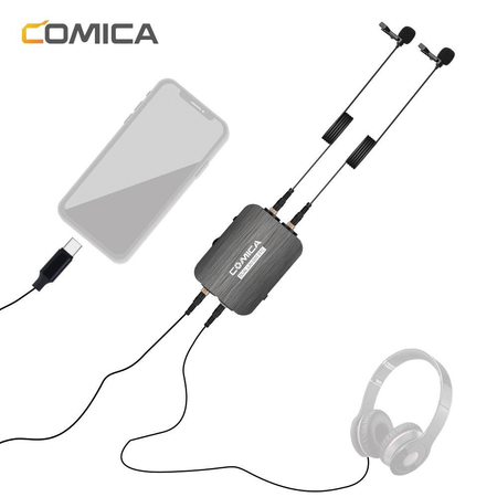 Microfone-Lapela-Duplo-Profissional-Comica-Dual.Lav-D03-STC-Condensador-TRss-3.5mm--USB-C-para-Cameras-e-SmartPhones
