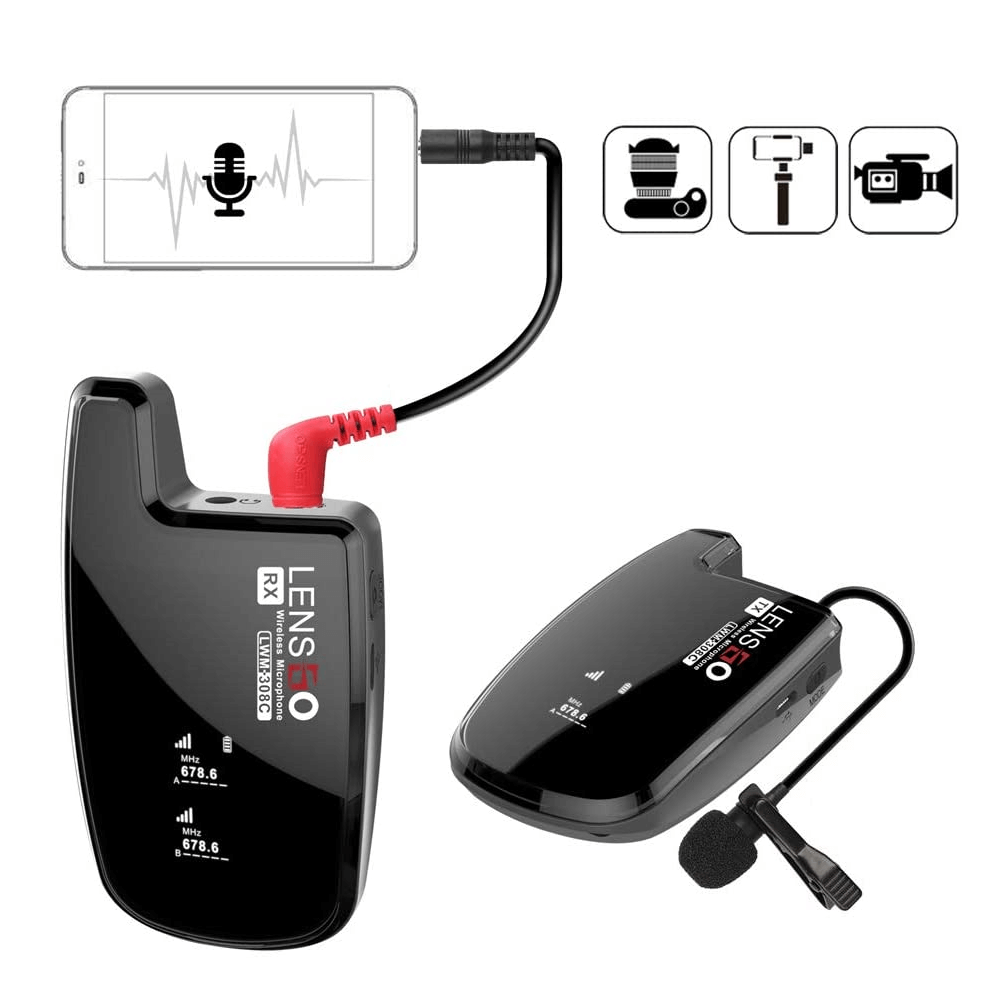 Sistema-Microfone-Lapela-Sem-Fio-LensGo-LWM-308C-Wireless-30-Canais-UHF Sistema-Microfone-Lapela-Sem-Fio-LensGo-LWM-308C-Wireless-30-Canais-UHF