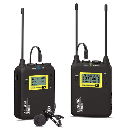 Sistema-Microfone-Lapela-Sem-Fio-LensGo-LWM-328C-Wireless-99-Canais-UHF-Broadcast