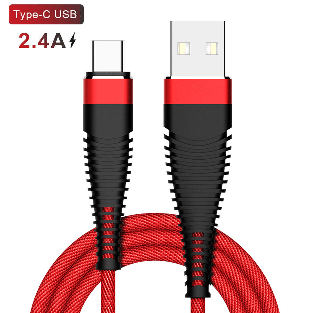 Cabo-USB-x-USB-C--Tipo-C--Carregamento-Rapido-2.4A-de-1m---Vermelho Cabo-USB-x-USB-C--Tipo-C--Carregamento-Rapido-2.4A-de-1m---Vermelho
