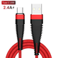 Cabo-USB-x-USB-C--Tipo-C--Carregamento-Rapido-2.4A-de-1m---Vermelho