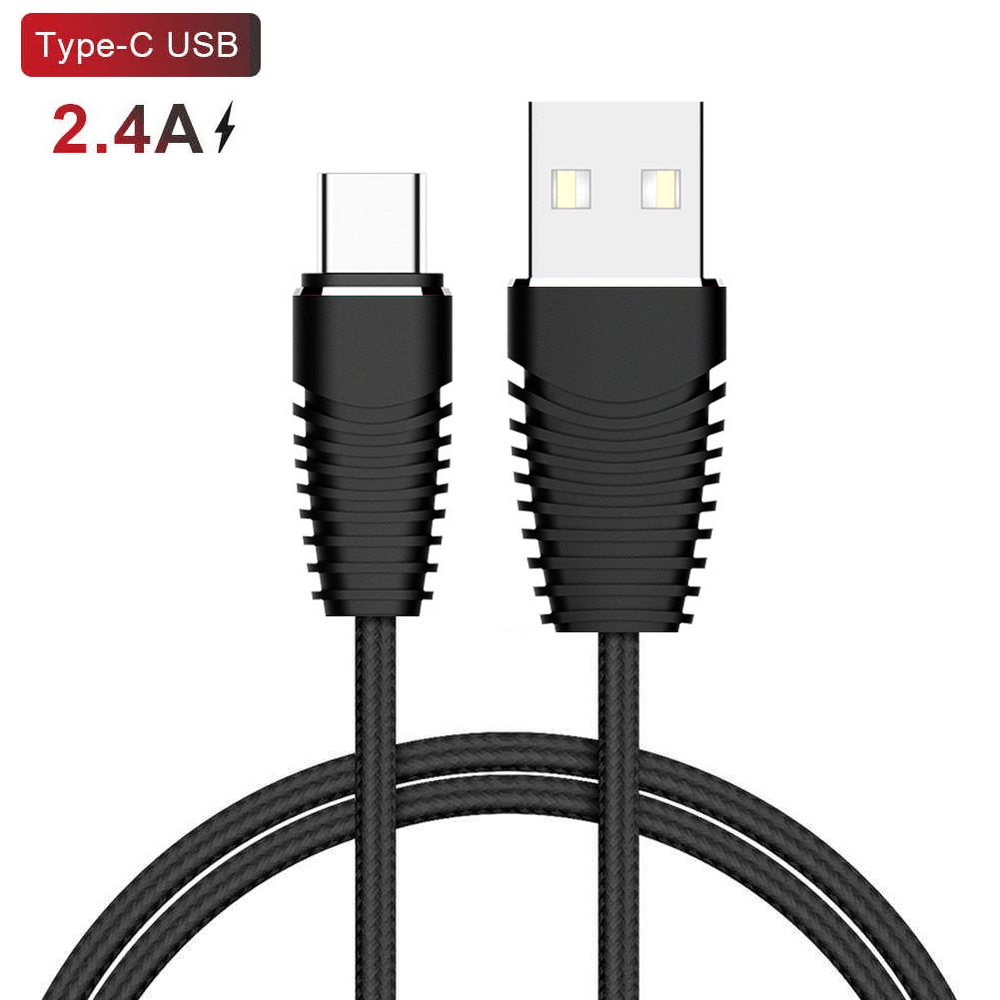 Cabo-USB-x-USB-C--Tipo-C--Carregamento-Rapido-2.4A-de-1m---Preto Cabo-USB-x-USB-C--Tipo-C--Carregamento-Rapido-2.4A-de-1m---Preto