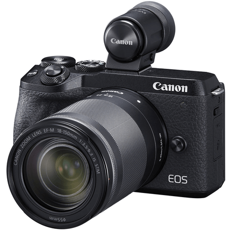 Camera-Canon-EOS-M6-MarkII-Mirrorless-4K-com-Lente-18-150mm-e-Visor-EVF-DC2--Preta-