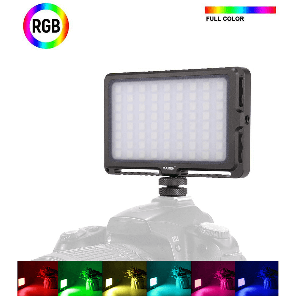 Iluminador-Led-RGB-LED-72R-Full-Color-Video-Light-Compacto-2200K-25000K-com-Bateria-Interna Iluminador-Led-RGB-LED-72R-Full-Color-Video-Light-Compacto-2200K-25000K-com-Bateria-Interna
