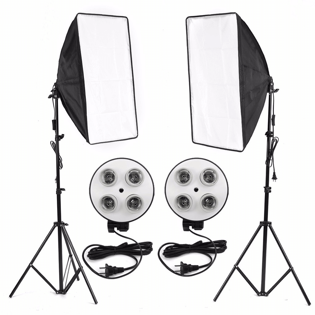 Kit Softbox Per Studio Fotografico 50x70cm Con Treppiede E Luce Permanente