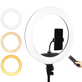 Iluminador-Circular-Led-Ring-Light-18----46cm-65W-USB-com-Fonte-Suporte-SmartPhone-Contole-Remoto-e-Bolsa Iluminador-Circular-Led-Ring-Light-18----46cm-65W-USB-com-Fonte-Suporte-SmartPhone-Contole-Remoto-e-Bolsa