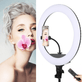 Iluminador-Circular-Led-Ring-Light-18----46cm-65W-USB-com-Fonte-Suporte-SmartPhone-Contole-Remoto-e-Bolsa Iluminador-Circular-Led-Ring-Light-18----46cm-65W-USB-com-Fonte-Suporte-SmartPhone-Contole-Remoto-e-Bolsa