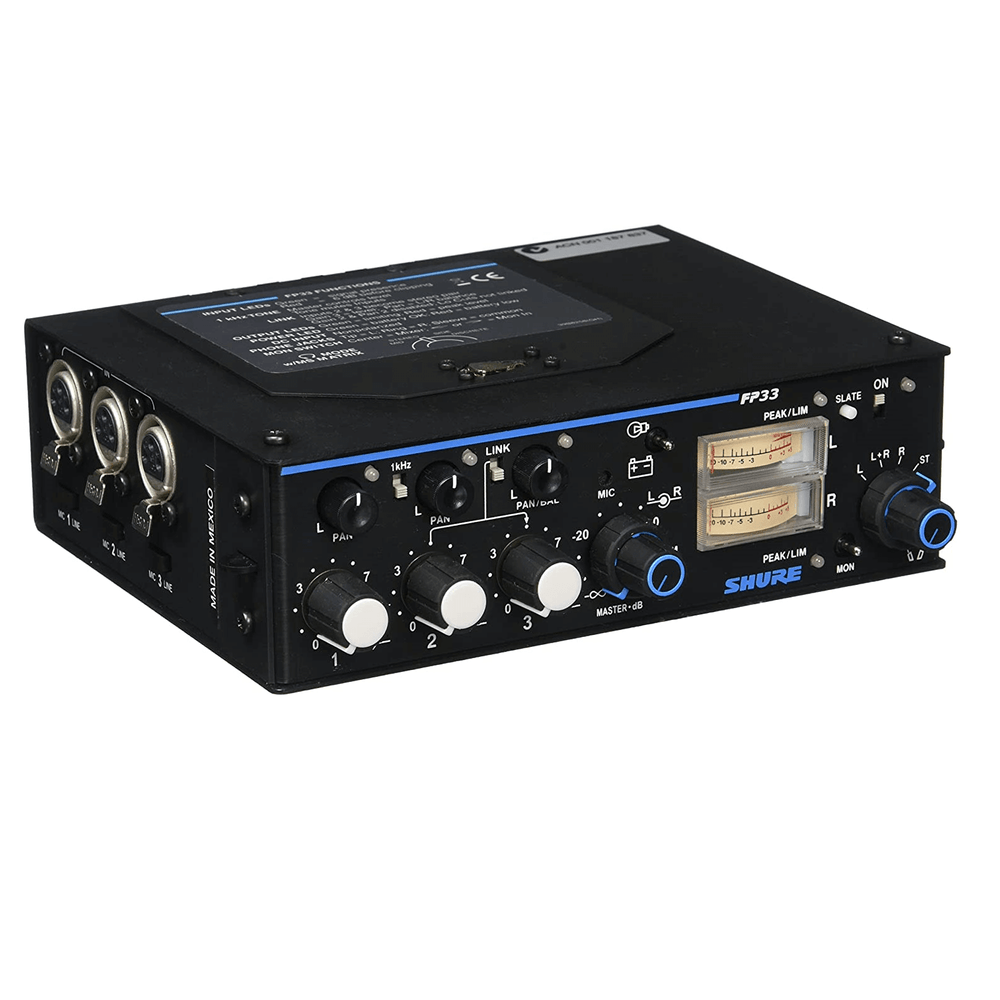 Mixer-Shure-FP33-de-3-Canais-Estereo- Mixer-Shure-FP33-de-3-Canais-Estereo-