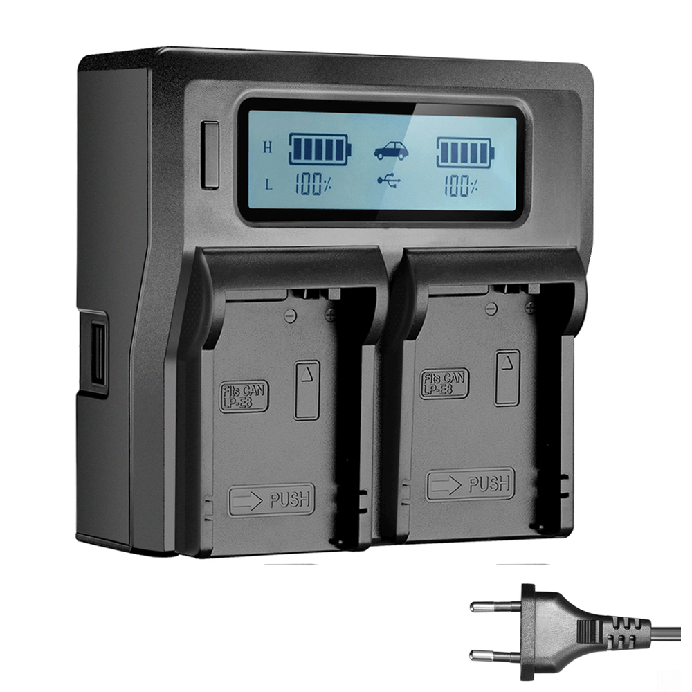 Carregador-Duplo-Rapido-para-Bateria-Canon-LP-8-com-USB--Bivolt- Carregador-Duplo-Rapido-para-Bateria-Canon-LP-8-com-USB--Bivolt-