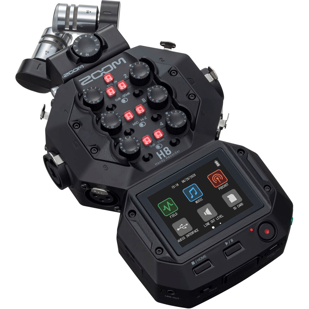 ZOOM H8 ハンディレコーダー Gravador Zoom H8 8-Input 12 Trilhas/Track - eMania Foto e Video