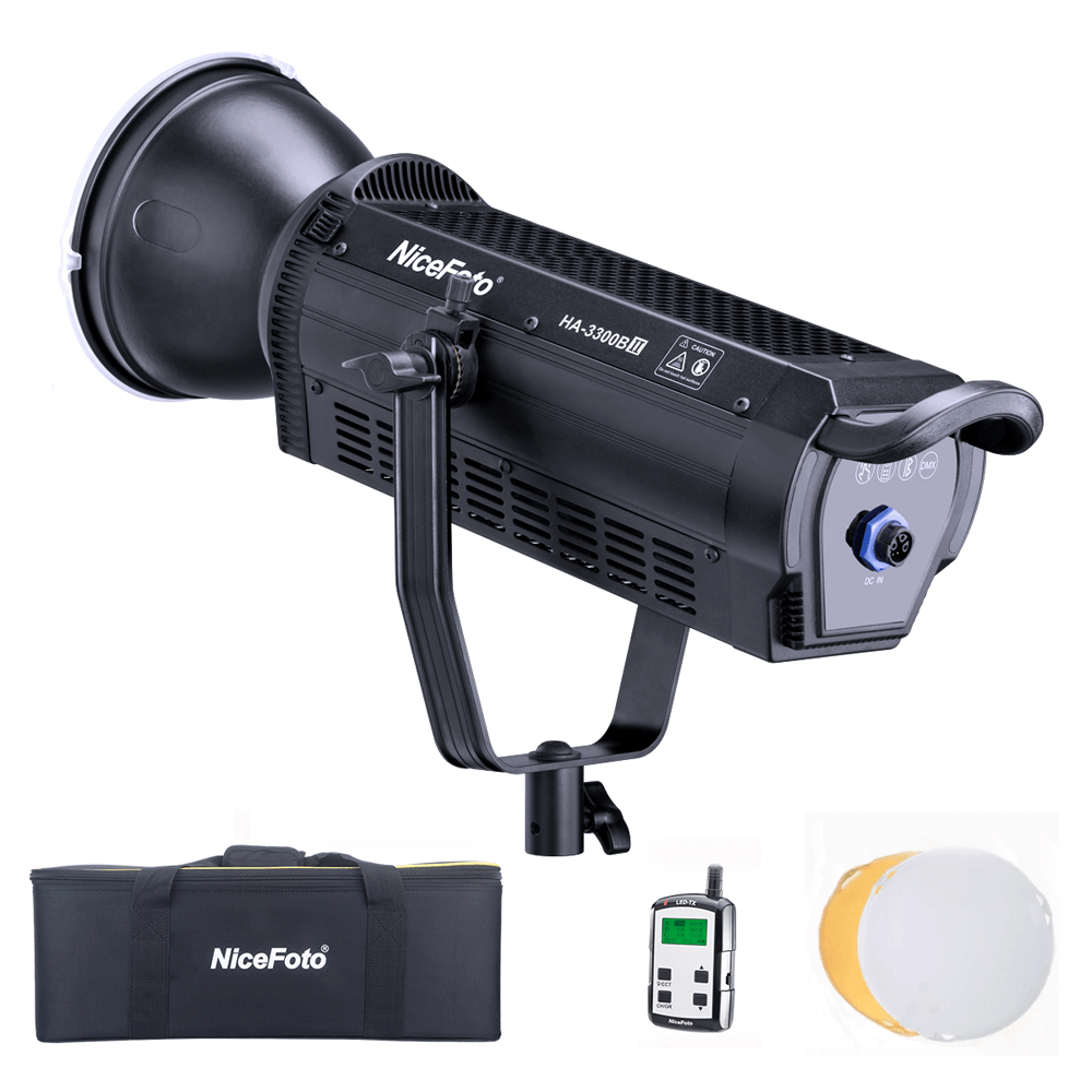 iluminador-led-nicefoto-ha-3300bii-cob-video-light-daylight-330w-bowens-bivolt iluminador-led-nicefoto-ha-3300bii-cob-video-light-daylight-330w-bowens-bivolt